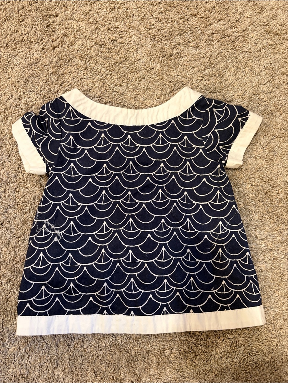 Janie and Jack Navy and Cream Bow-Back Sailor Top